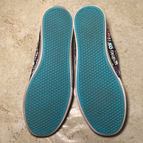 Vans Womens Black Canvas Sneakers Multicolor Graffiti Pattern Design - Picture 7 of 8